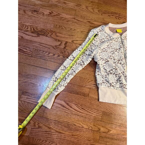 Mod Lusive Lace Zip Cardigan Jacket Ivory White W Large-small hole in lining - Picture 7 of 9